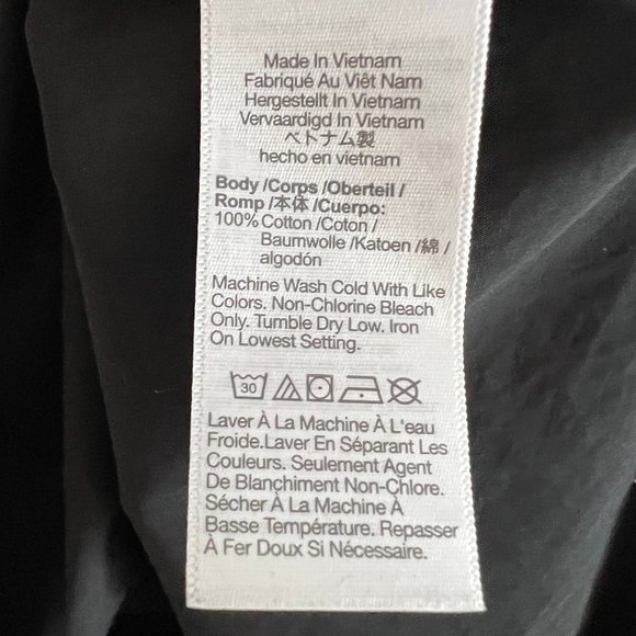 Madewell Poplin Crewneck Bubble-Sleeve Mini Dress w/ POCKETS - Black Size 2 - Picture 7 of 8